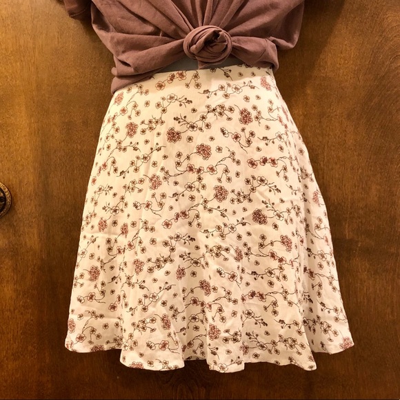 Floral print zip-up skater skirt l. NWT sz Large - Picture 4 of 8